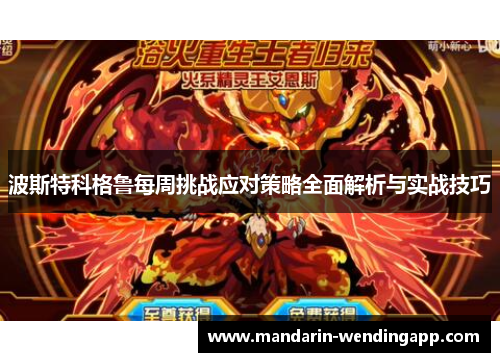 波斯特科格鲁每周挑战应对策略全面解析与实战技巧 波斯特科格鲁每周挑战应对策略全面解析与实战技巧