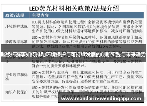 超级杯赛事如何推动环境保护与可持续发展的创新实践与未来趋势