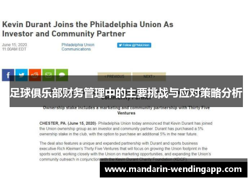 足球俱乐部财务管理中的主要挑战与应对策略分析