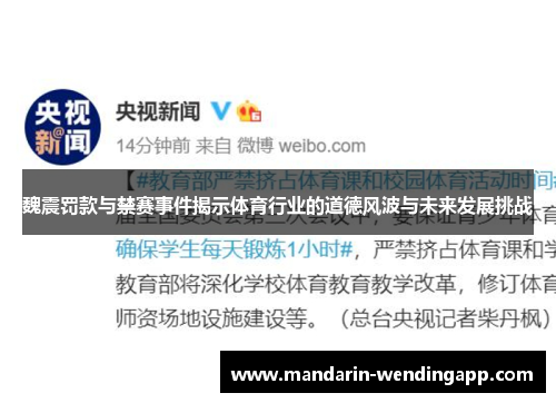 魏震罚款与禁赛事件揭示体育行业的道德风波与未来发展挑战 魏震罚款与禁赛事件揭示体育行业的道德风波与未来发展挑战